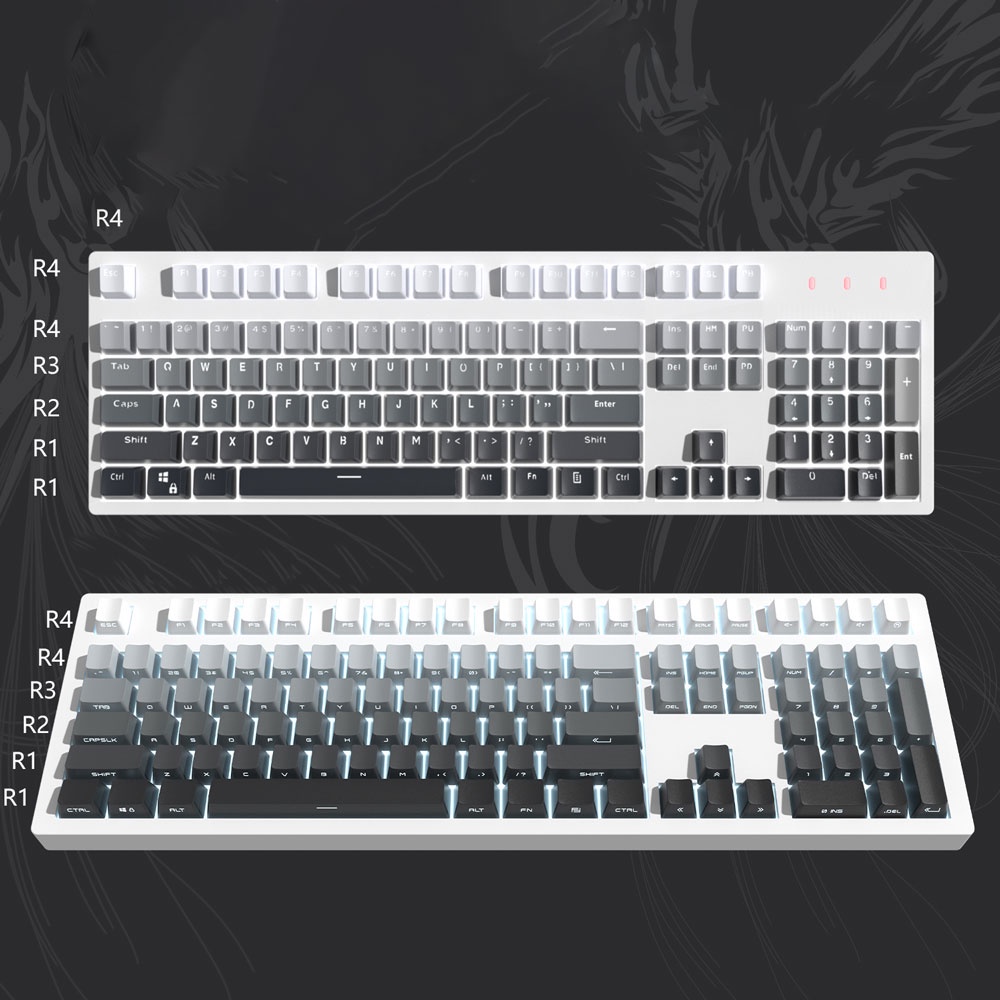 Polar Day Keycaps PBT Material font transmits light OEM profile Bộ Phím OEM profile Chất Liệu PBT Chuyên Dụng