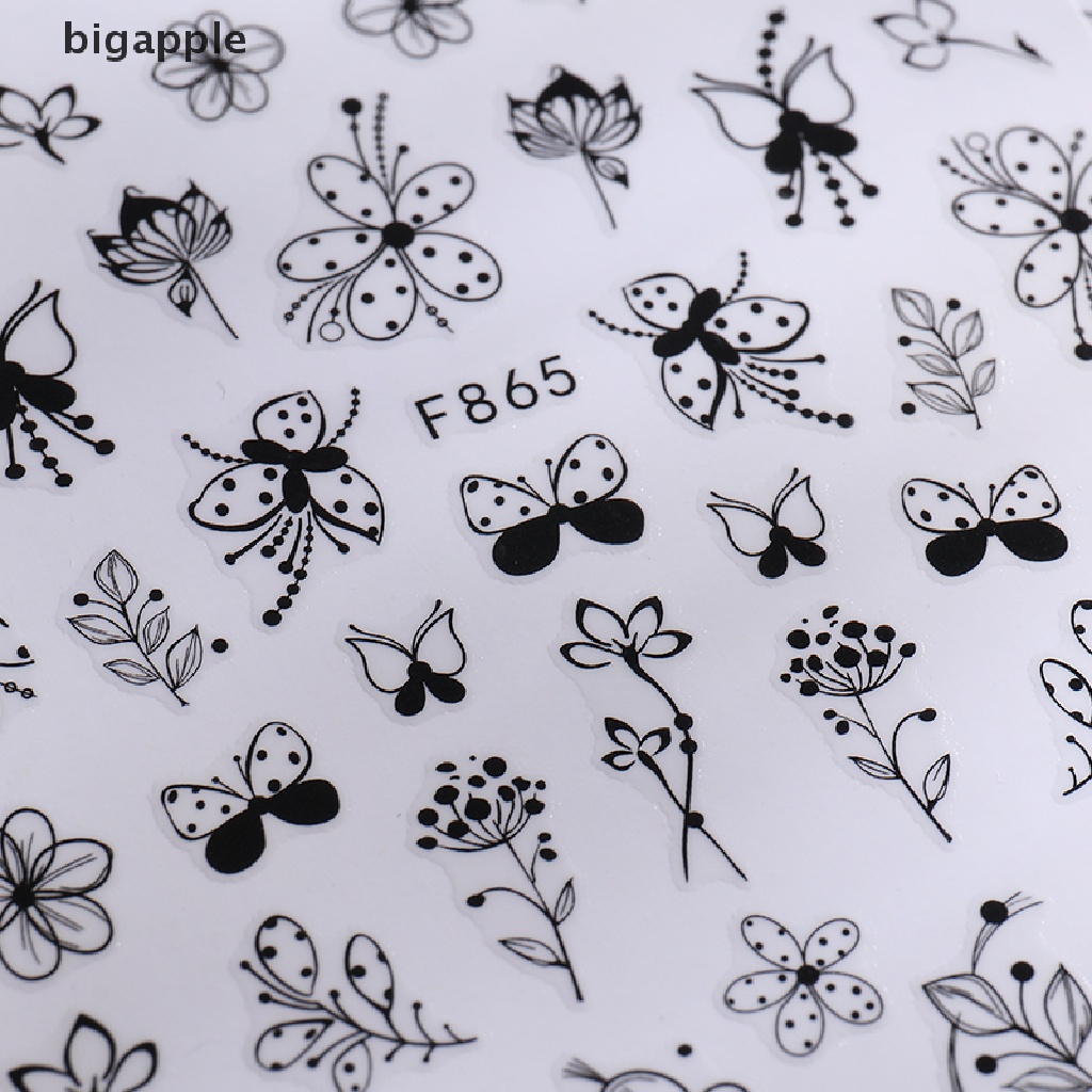 1 Tờ Miếng Dán Trang Trí Móng Tay Họa Tiết Hoa Và Bướm Độc Đáo Thời Trang