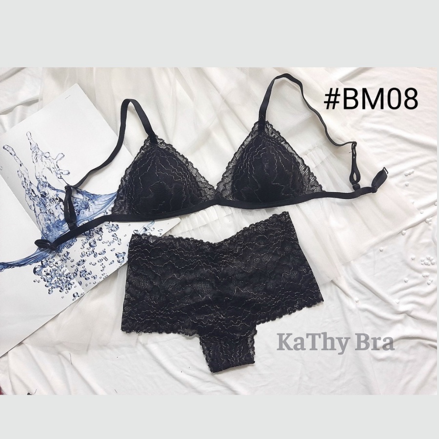 B36 Set Bộ Đồ Lót Ren KATHY BRA Bralette Không Gọng Mút Mỏng Ren Mềm Mịn Cao Cấp Nhiều Màu | BigBuy360 - bigbuy360.vn