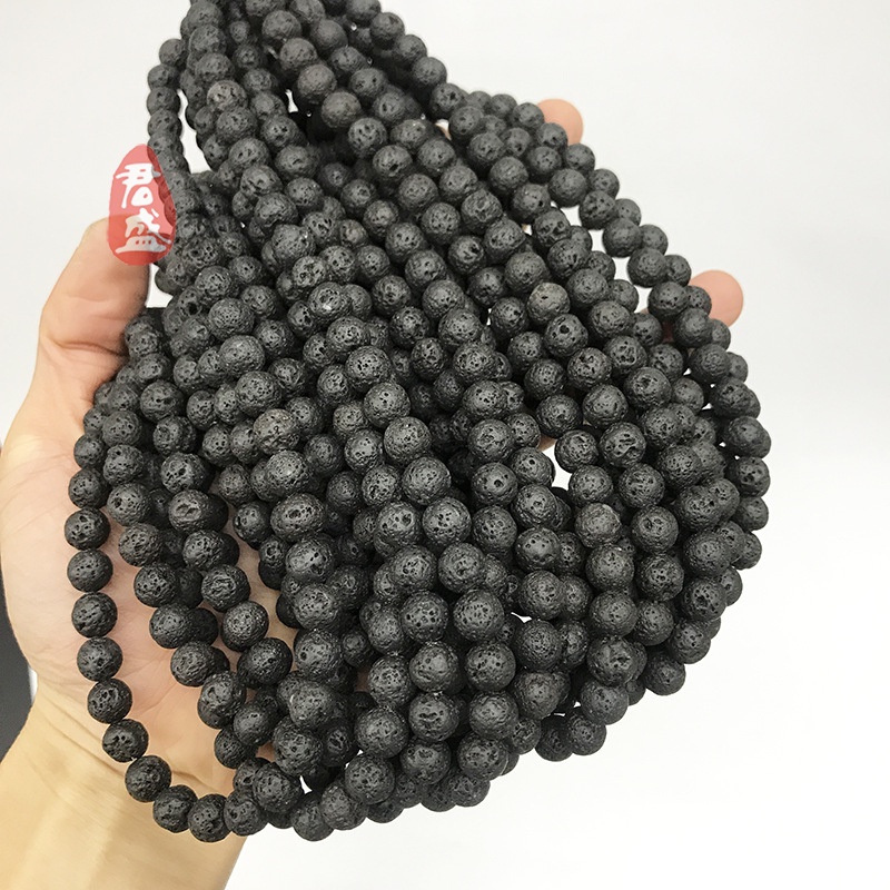 Hạt Đá Núi Lửa Tròn Tự Nhiên Aaa Dùng Làm Trang Sức diy