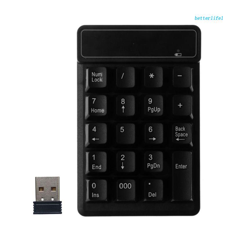 Bàn Phím Số 19 Phím 2.4GHz Không Dây Mini 5 Triệu Lần Cho Máy Tính