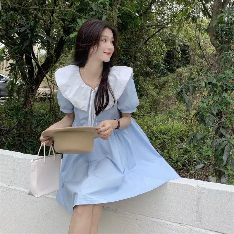 Đầm váy babydoll 2 dây dáng dài tiểu thư, Váy trắng nữ đi biển hai dây có lót ngực ulzzang kiểu hàn