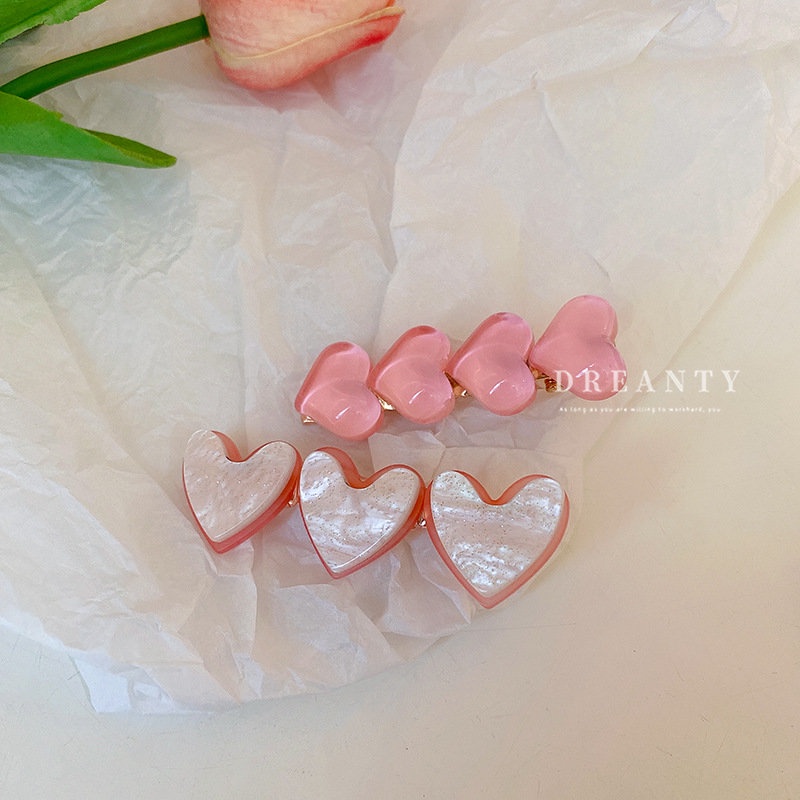 Kẹp Tóc Hai Lớp Hình Trái Tim Thời Trang Cho Nữ