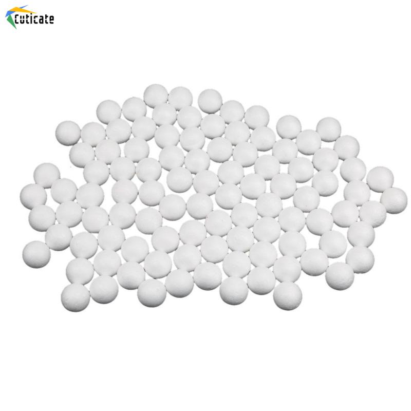 Set 100 quả bóng xốp màu trắng trang trí giáng sinh