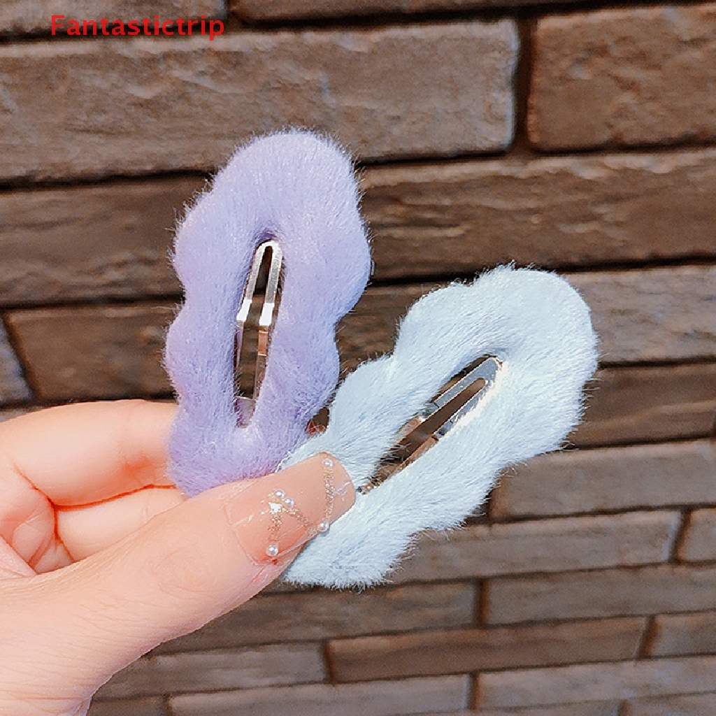 Kẹp Tóc Đính Lông Nhung Đơn Giản Chất Lượng Cao Cho Nữ