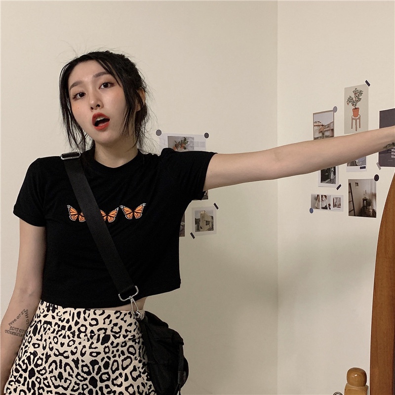 NRVP Áo Thun Tay Ngắn Dáng Ôm In Họa Tiết Thời Trang Đường Phố Hàn Quốc 2023