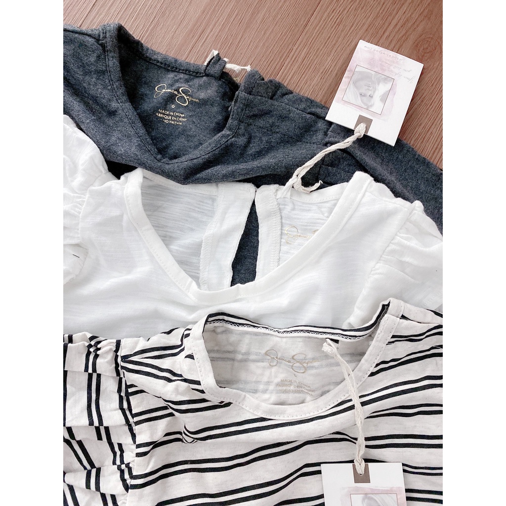 Áo cotton Jessica Jimpson tay nhún xòe 3 màu BG size 12m - 6y