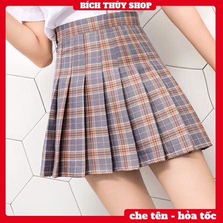 Chân váy Tennis caro ngắn màu xám xếp ly xòe siêu hot BTK22A