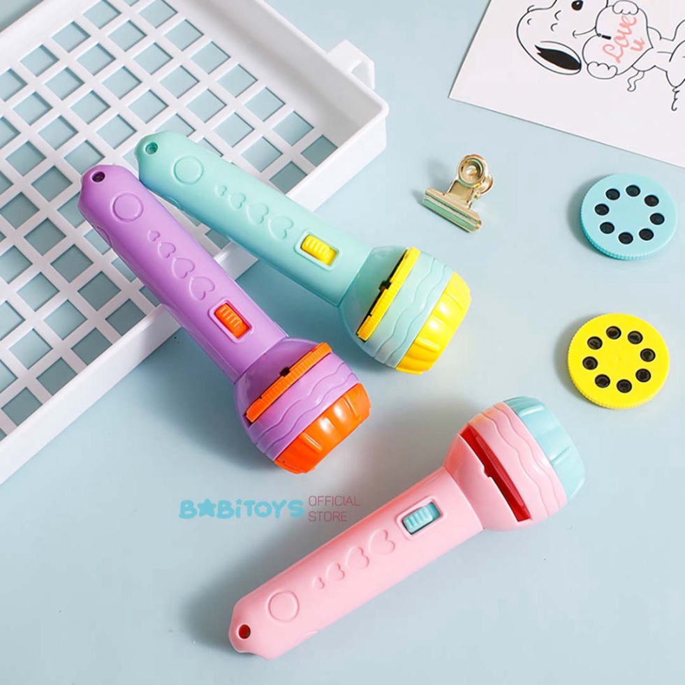 Đèn pin chiếu hình full 80 hình  động vật, giao thông, trái cây, đèn pin chiếu bóng nhiều chủ đề cho bé có hộp