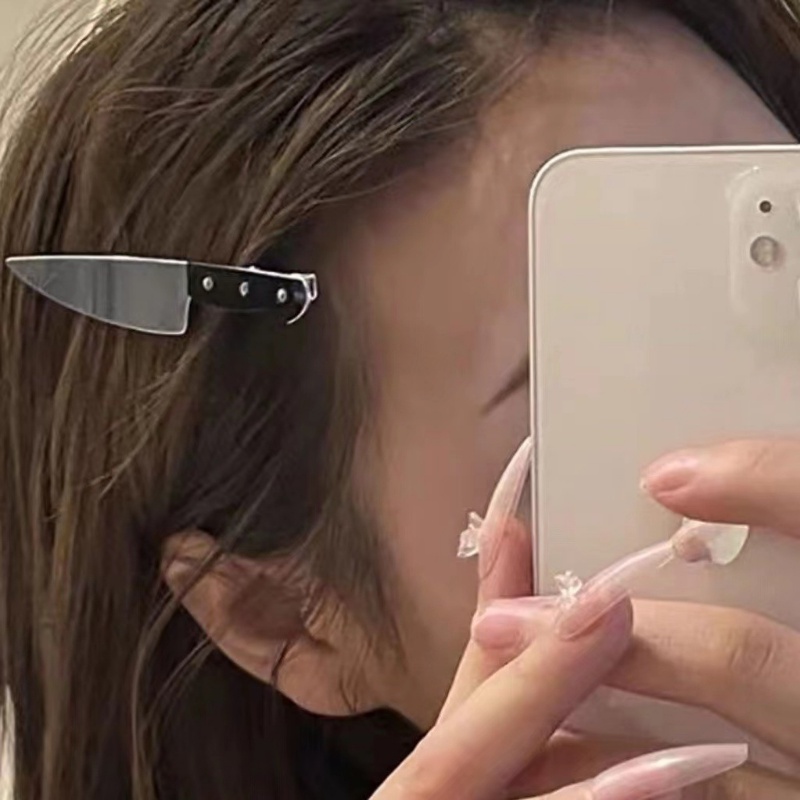 Simulation Dagger Knife Spoof Hairpin Fashion New Dark Sweet Cool Fun Hairpin Hot Girl Photo Personality Side Clip Hair Accessories Women