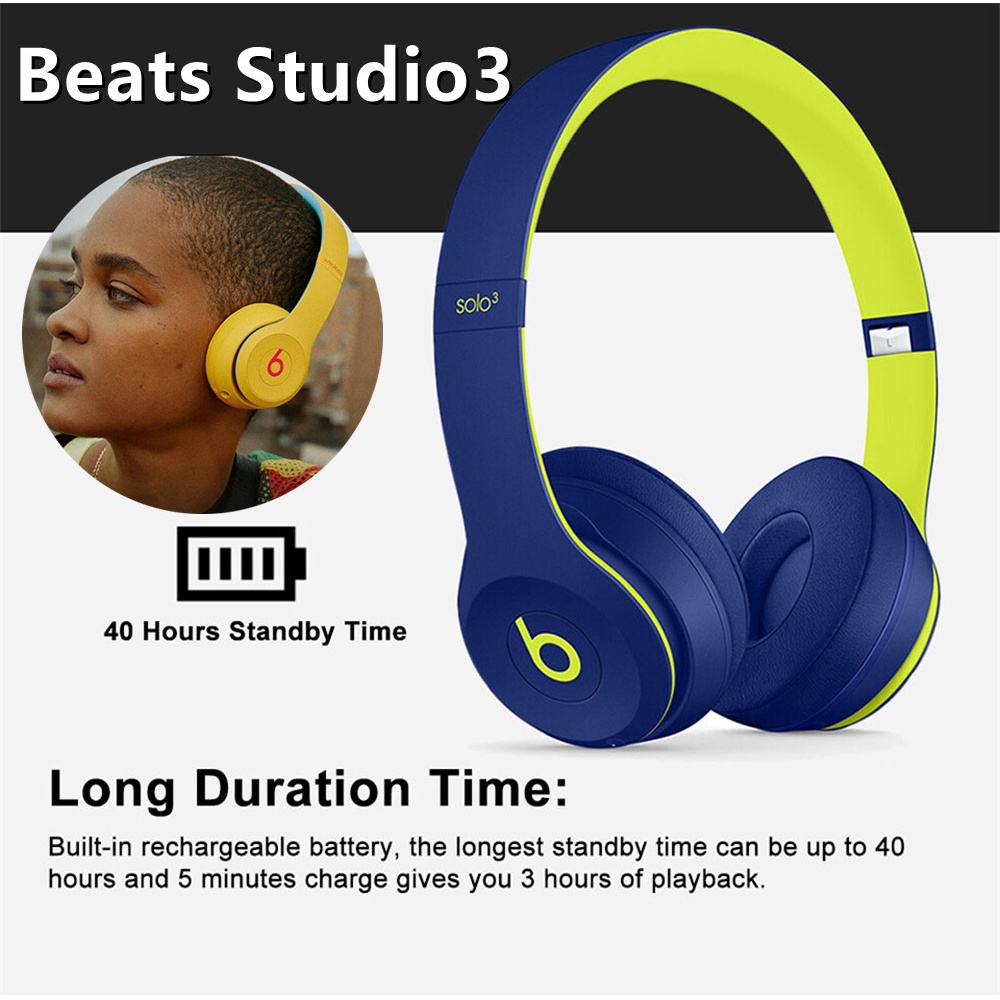 Tai nghe không dây Beats Studio3 Giảm Tiếng Ồn Thời Trang Kèm Mic Dùng Khi Tập Gym / Du Lịch