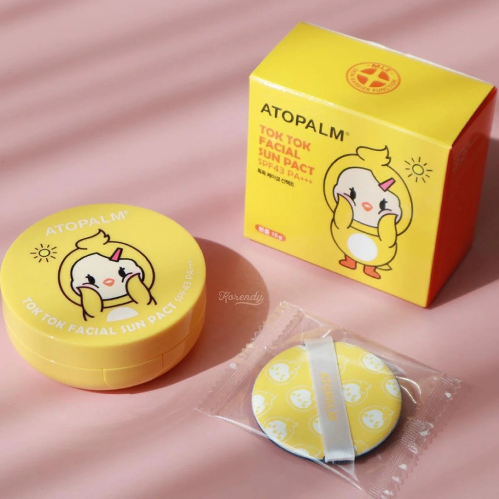 Phấn Chống Nắng Cushion An Toàn Cho Mẹ Và Bé ATOPALM TOK TOK Facial Sun Pact SPF43 PA+++ 15g