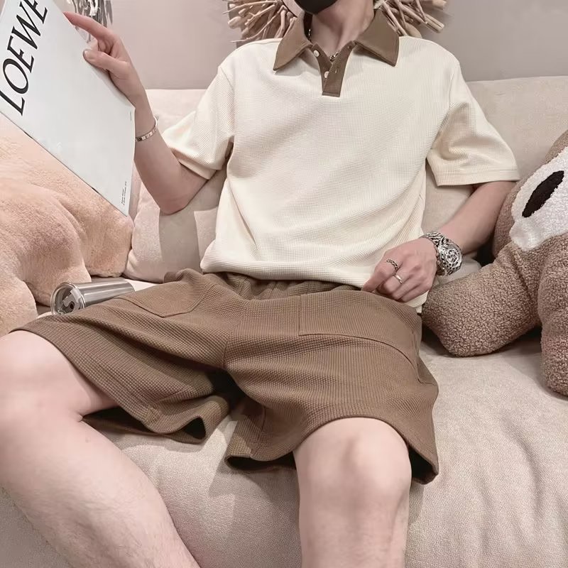 đồ bộ thể thao nam simple phong cách Hàn Quốc đồ bộ thể thao nữ from rộng bông thời trang sét bộ thể thao unisex bộ thể thao nam mùa hè