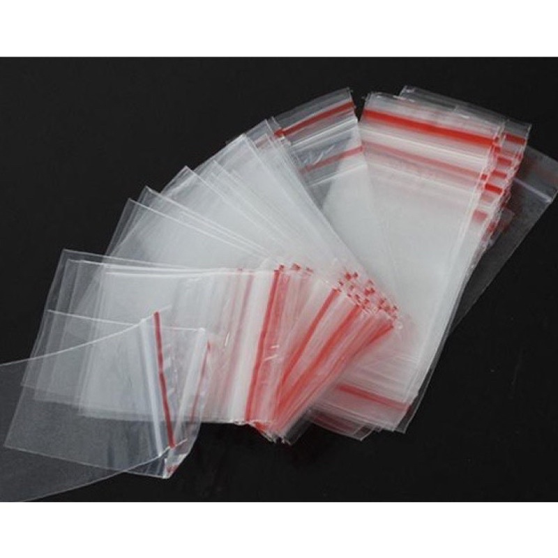100gram Túi zip chỉ đỏ - đựng thuốc, thực phẩm, vật dụng