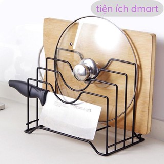 kệ bếp cài vung, đĩa, thớt chắc chắn, kệ sách để bàn inox