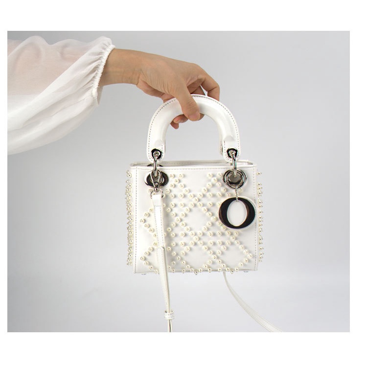 Túi Đeo Chéo Vai Bằng Da Cừu Đính Hạt Thời Trang Dành Cho Nữ