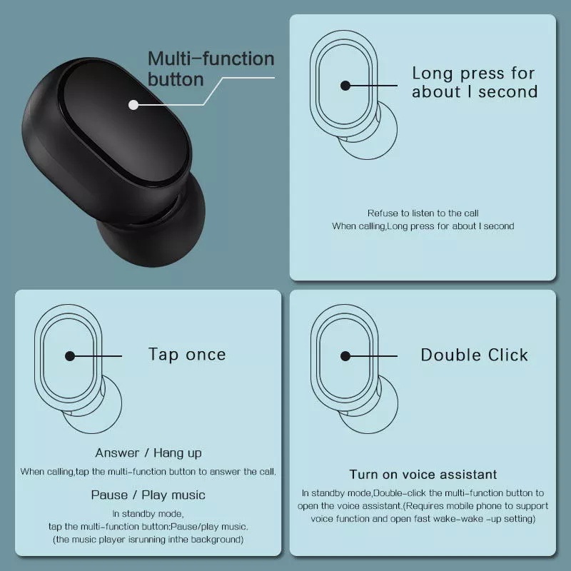 Tai Nghe Bluetooth Không Dây TWS RYXT Xiaomi Redmi Airdots 2