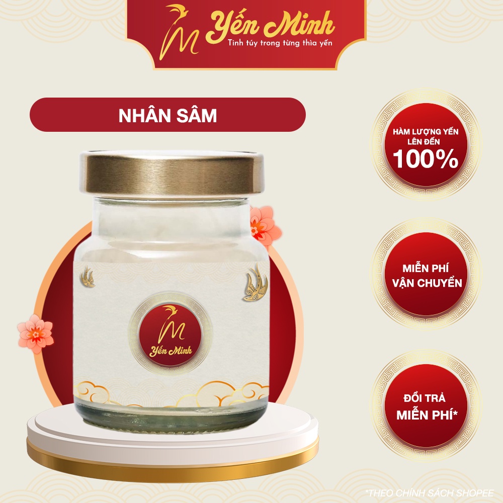 Yến chưng sẵn Nhân Sâm giúp giảm stress yến sào 100% / 70% / 30% yến thô 70ml Yến Minh