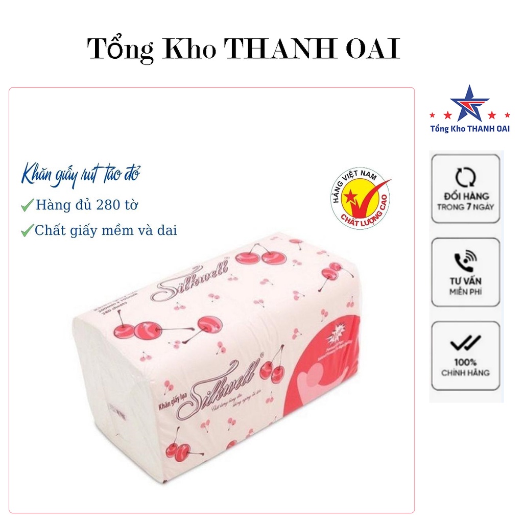 Khăn Giấy Rút 2 Lớp Silkwell 280 Tờ Hàng Loại 1