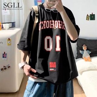 M-3xl sẵn sàng mùa hè mới áo thun nam ngắn tay cổ tròn thời trang phong cách đường phố Hàn Quốc xu hướng 01 áo thun đồ họa dáng rộng oversized top nam quần áo trắng đen