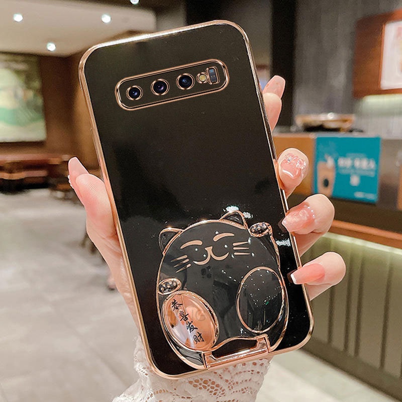 Ốp lưng Samsung S10 PLUS S10 S9 PLUS S9 S8 PLUS S8 Ốp Điện Thoại TPU Mềm Viền Mạ 3D Có Giá Đỡ Hình Mèo Cho Samsung S10 PLUS S10 S9 PLUS S9 S8 PLUS S8