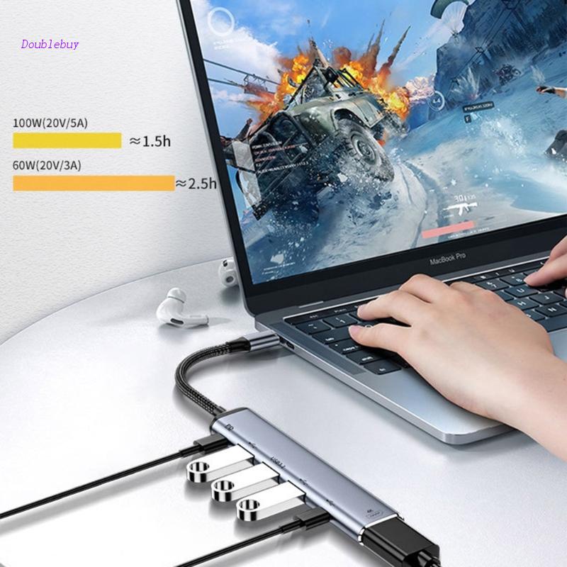 Trạm Sạc Chuyển Đổi VGA Sang Nhiều Cổng USB-C Type-C