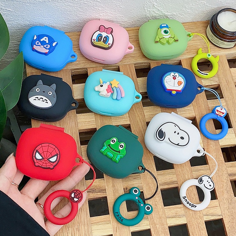 Vỏ Bảo Vệ Hộp Sạc Tai Nghe Bluetooth Không Dây Redmi Buds 4 Lite Bằng Silicon Họa Tiết Hoạt Hình Vui Nhộn Kèm Dây Đeo Tiện Dụng