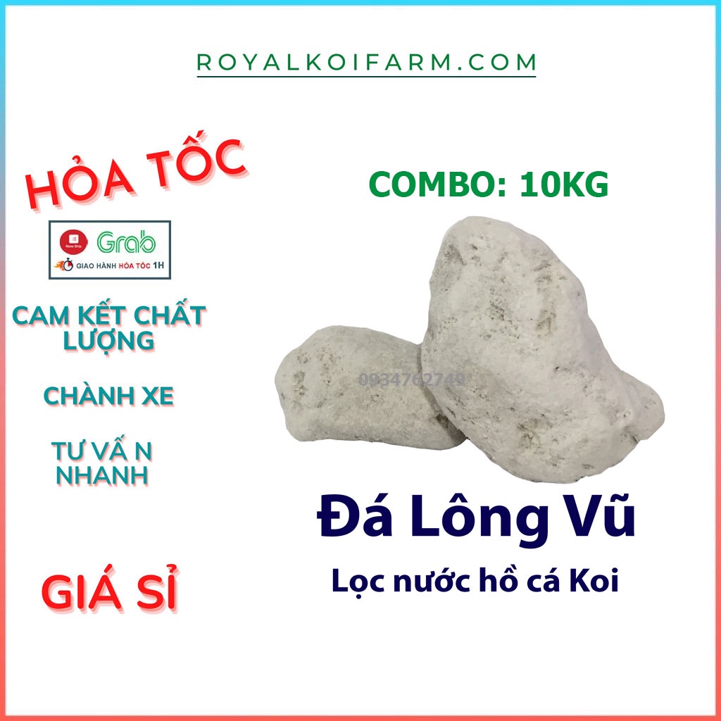 10kg Đá Lông Vũ - Nham Thạch Trắng - Vật Liệu Lọc Hồ Cá