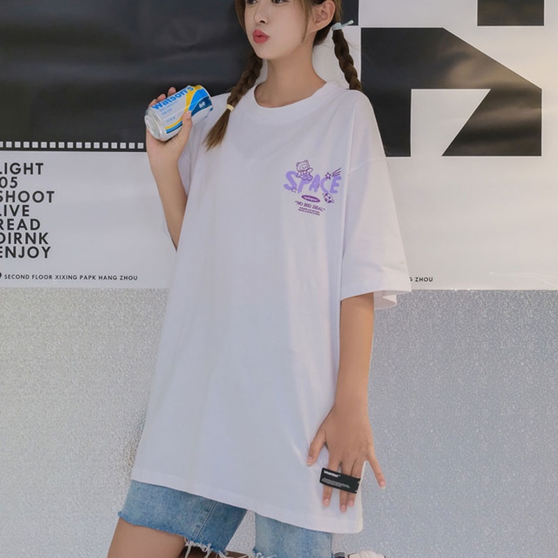 Áo Thun Tay Ngắn Dáng Rộng Phong Cách Hàn Quốc Mới Cho Nữ
