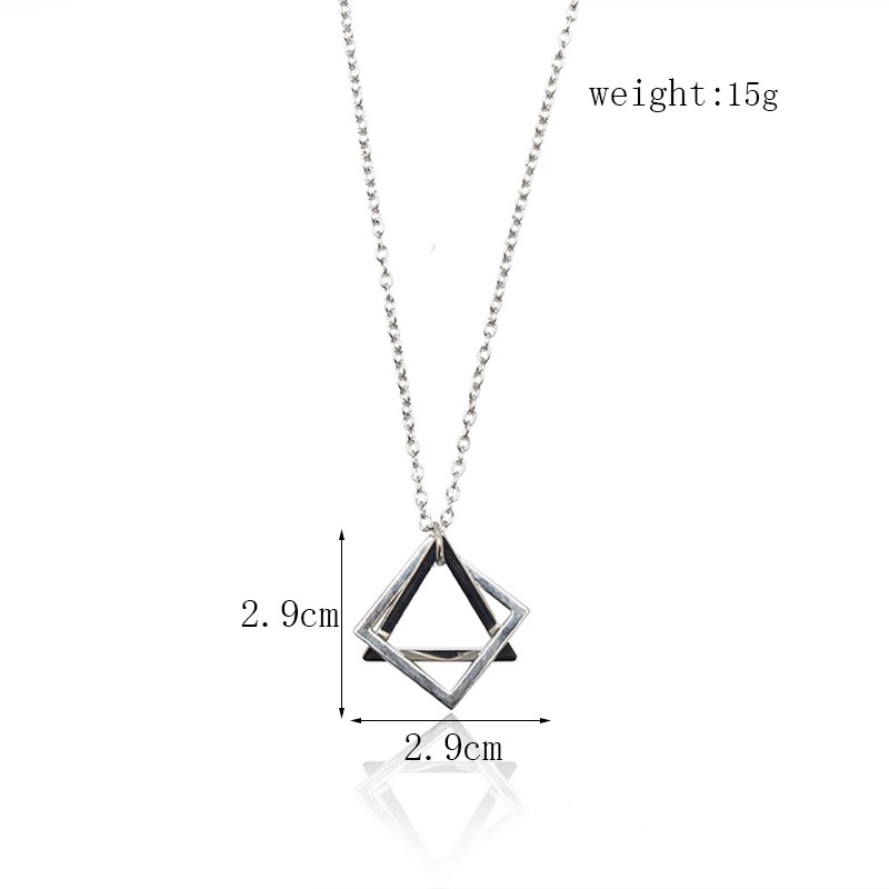 Vòng cổ Mặt Tam Giác / Vuông Bằng Thép Không Gỉ Phong Cách Đường Phố Hiện Đại Cho Nam