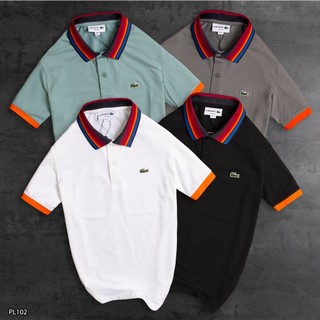 Áo polo l.a.c.o.s.t.e cá sấu cotton 100% pl102 - áo polo nam viền cổ vnxk