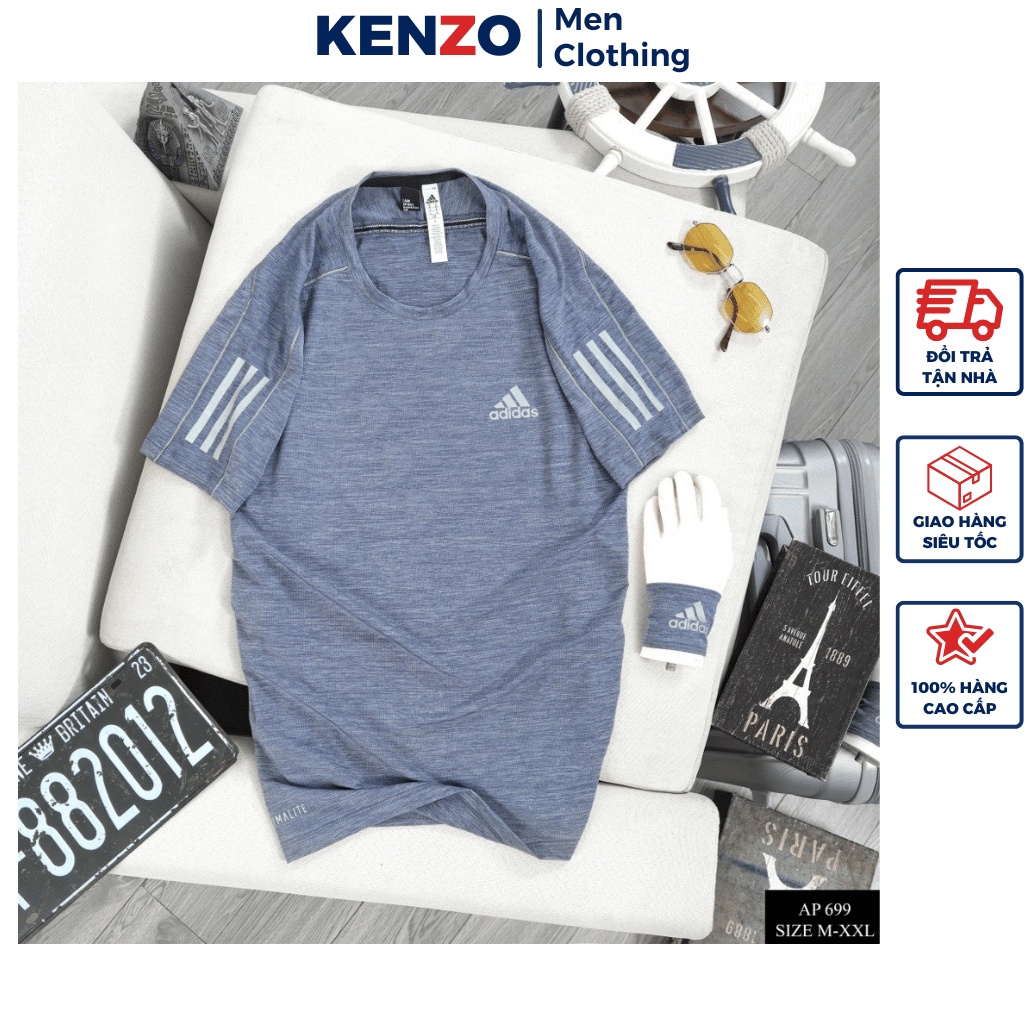 Áo thun nam thể thao mùa hè Adidas chất mát Hàng Hiệu Kenzo KN699 Áo thể thao nam cộc tay bền đẹp mặc nhà 2023