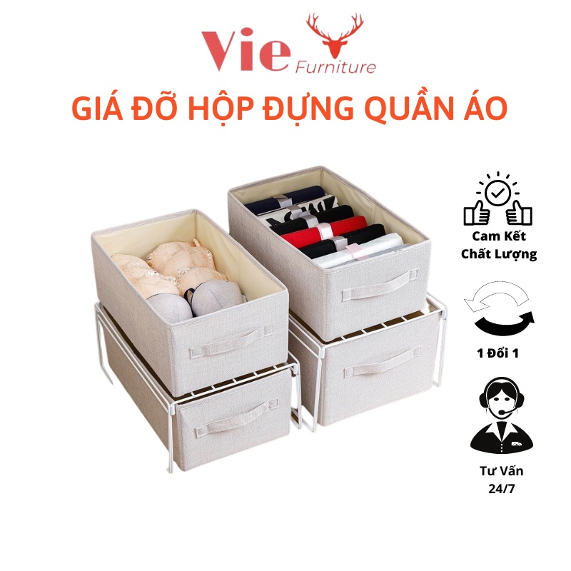 Giá Đỡ Hộp Chia Ngăn Bằng Thép VIE FURNITURE Kệ Chia Ngăn Hộp Đựng Quần Áo Tiện Ích