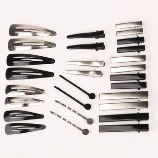 Set 10 kẹp tóc màu đen / bạc thời trang cho nữ