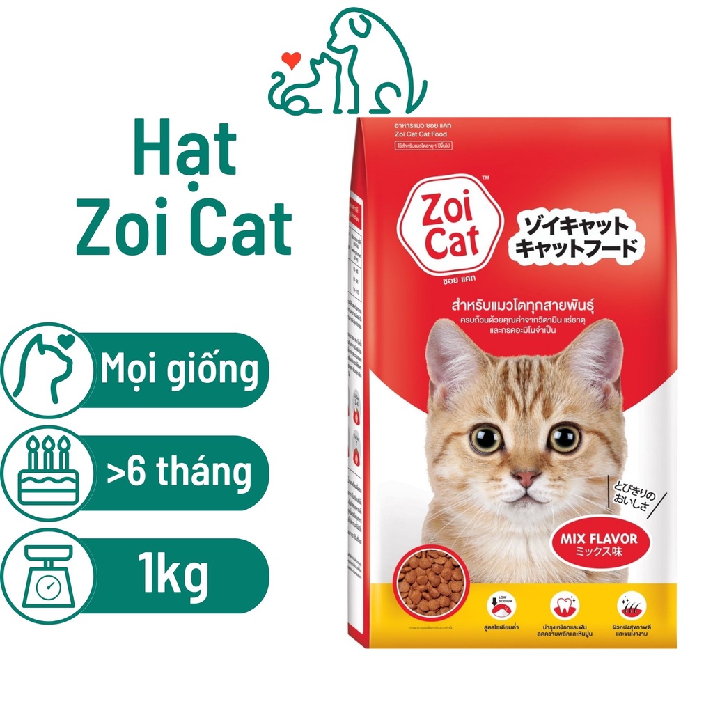 Thức ăn mèo Zoi Cat bảo vệ thận, chăm da mắt túi 1kg - Bivido
