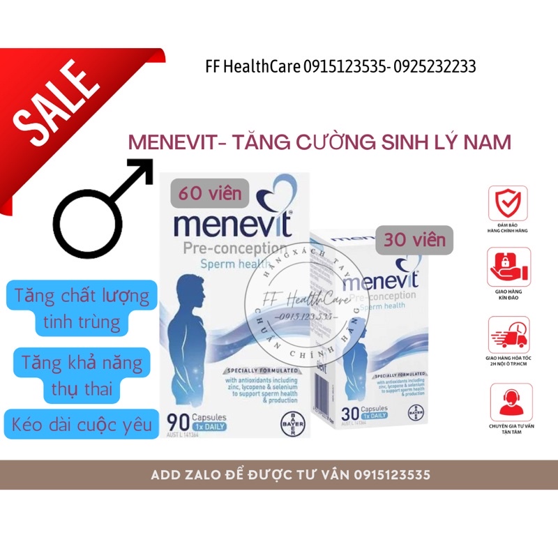 Menevit Úc- Cải Thiện Chất Lượng Tinh Trùng, Tăng Thụ Thai