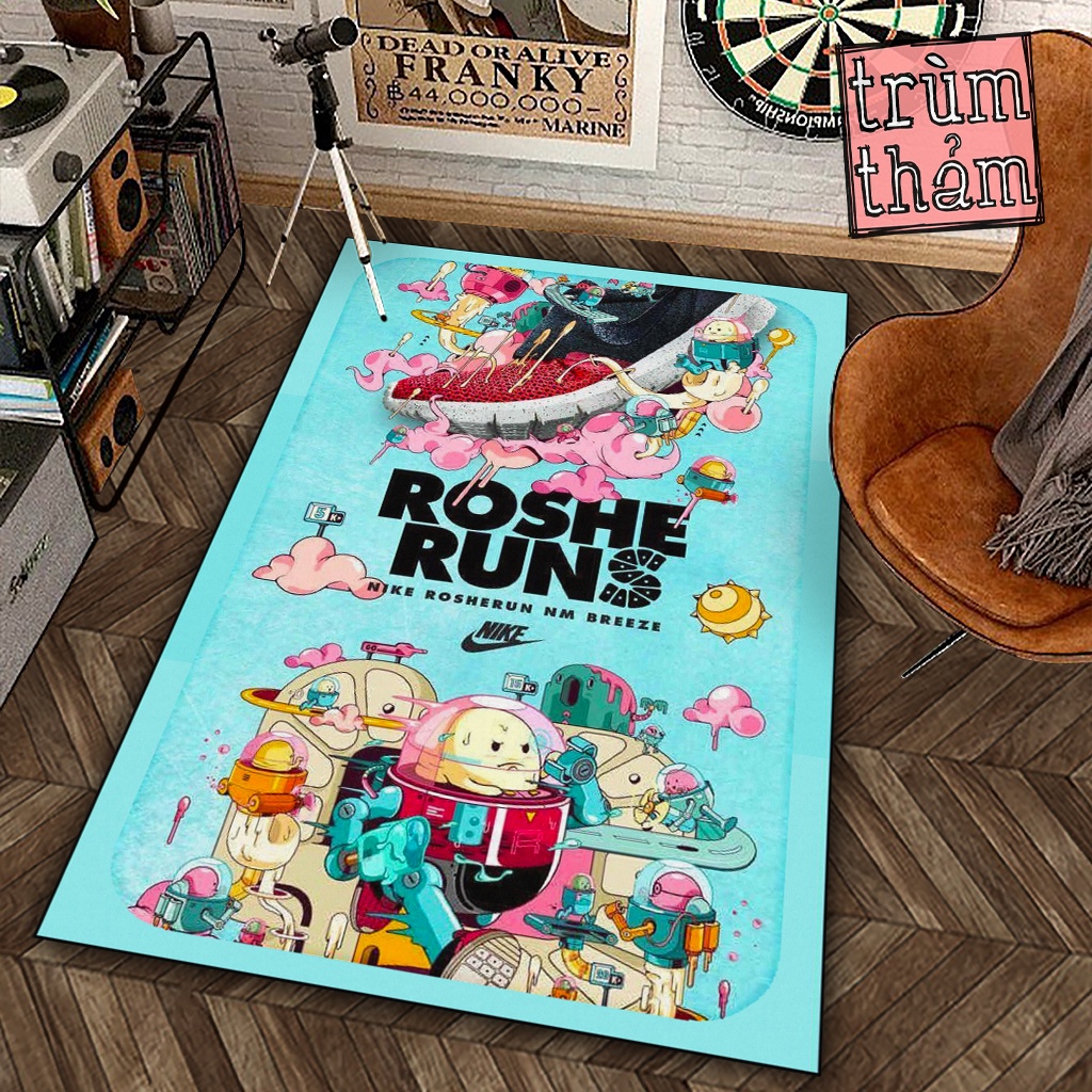 Thảm Trang Trí Jmcase Nik,E Roshe Runs Sneaker Giày Thể Thao X Decor Phòng Ngủ Phòng Khách Văn Phòng