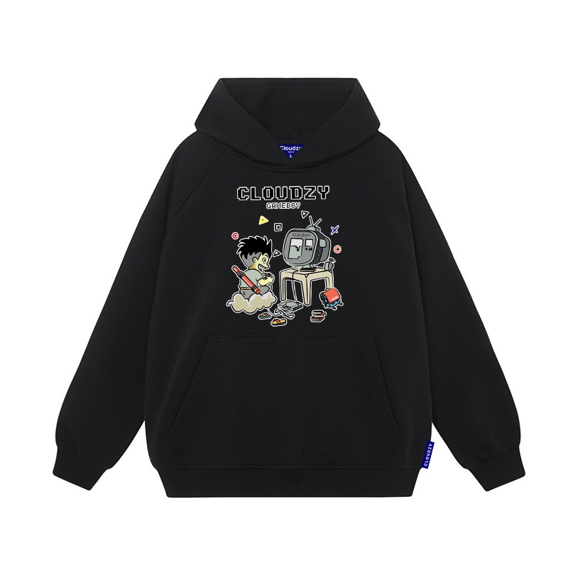 Áo hoodie nữ form rộng nam local brand unisex cặp đôi nỉ ngoại cotton có mũ xám đen dày cute zip CLOUDZY GAMEBOY | BigBuy360 - bigbuy360.vn