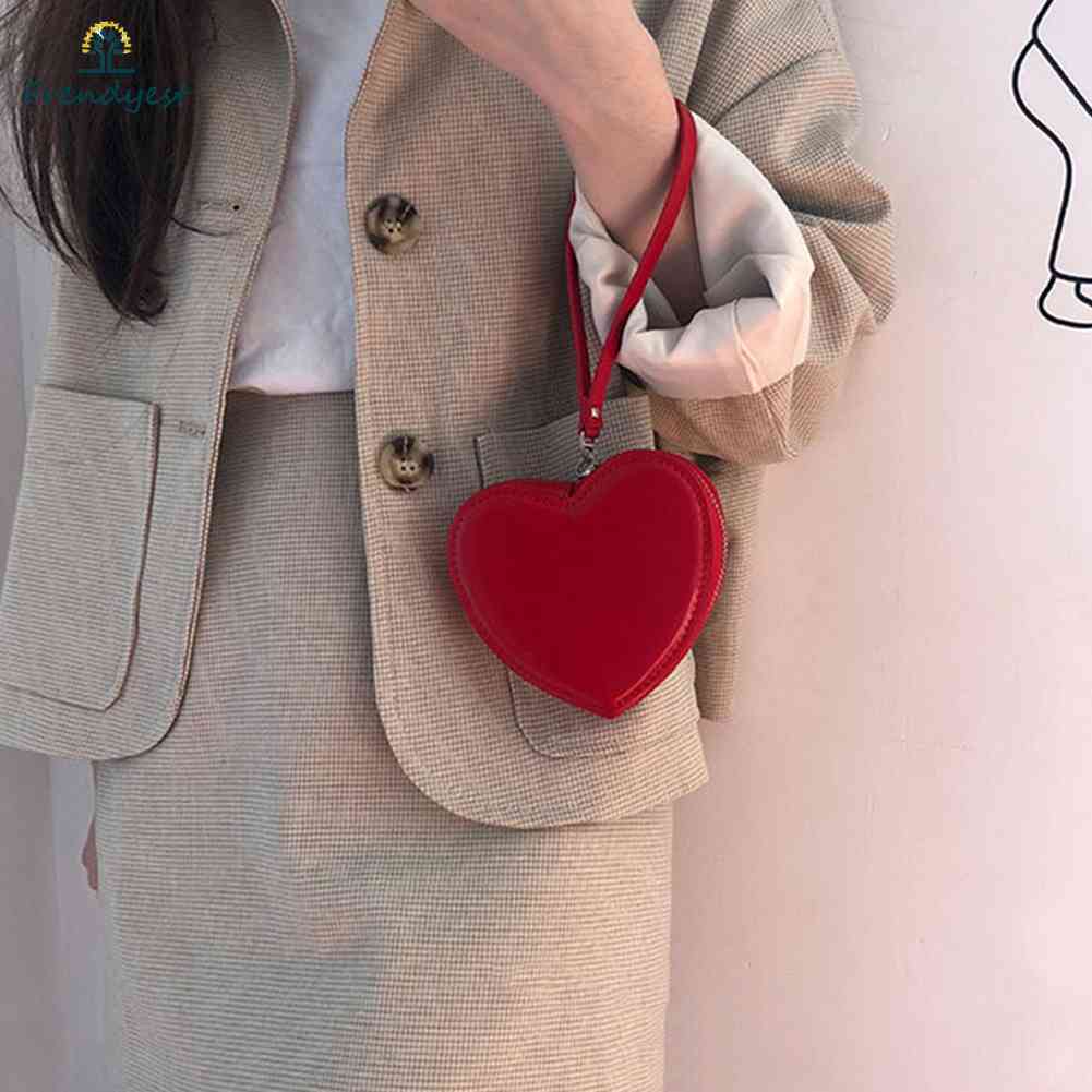 Ví da mini hình trái tim thời trang Hàn Quốc