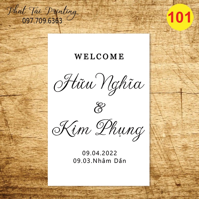 MS 101 - Bảng Welcome trang trí đám cưới