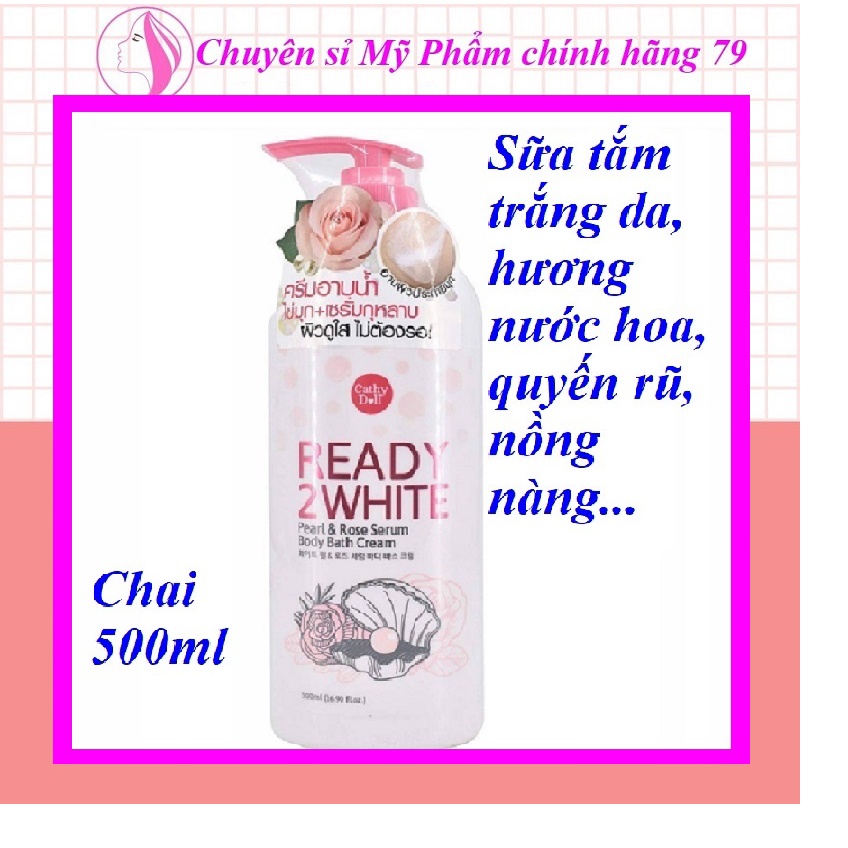 Sữa Tắm Trắng Da Ngọc Trai Thơm Ngát Ready 2 White Tẩy Da Chết Chống Lão Hóa Da Thái Lan