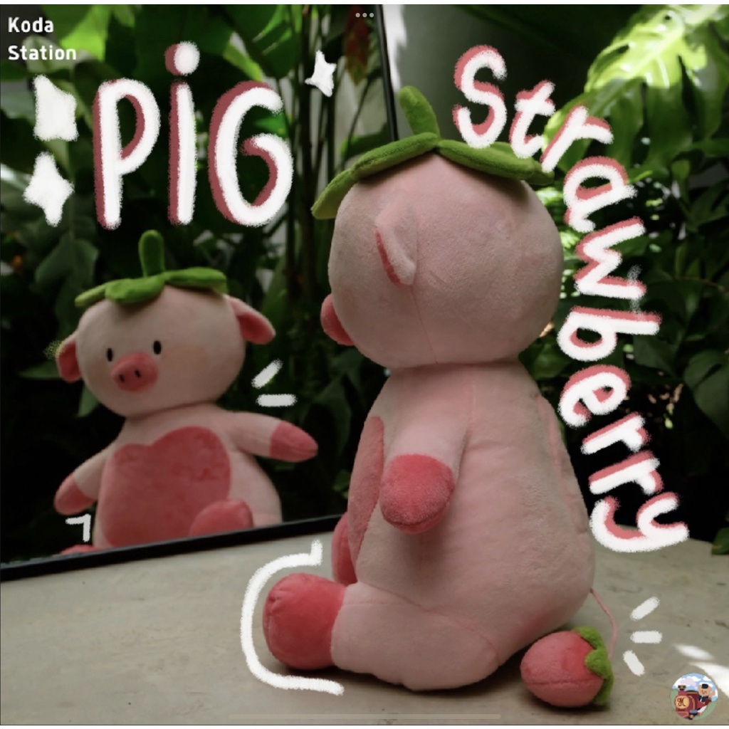 Strawberry Pig - gấu bông heo có máy ghi âm giọng nói, đồ chơi dễ thương tặng valentine, người yêu, bạn bè, gia đình