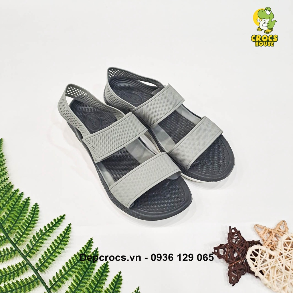 Sandal crocs literide 360 nữ đế lượn sóng siêu nhẹ và êm chân, xăng đan crocs nữ cao cấp, nhựa EVA - Crocs House