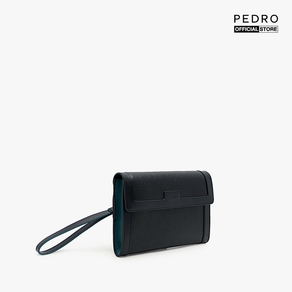 PEDRO - Clutch nam chữ nhật nắp gập Suede PM2-46320056-01