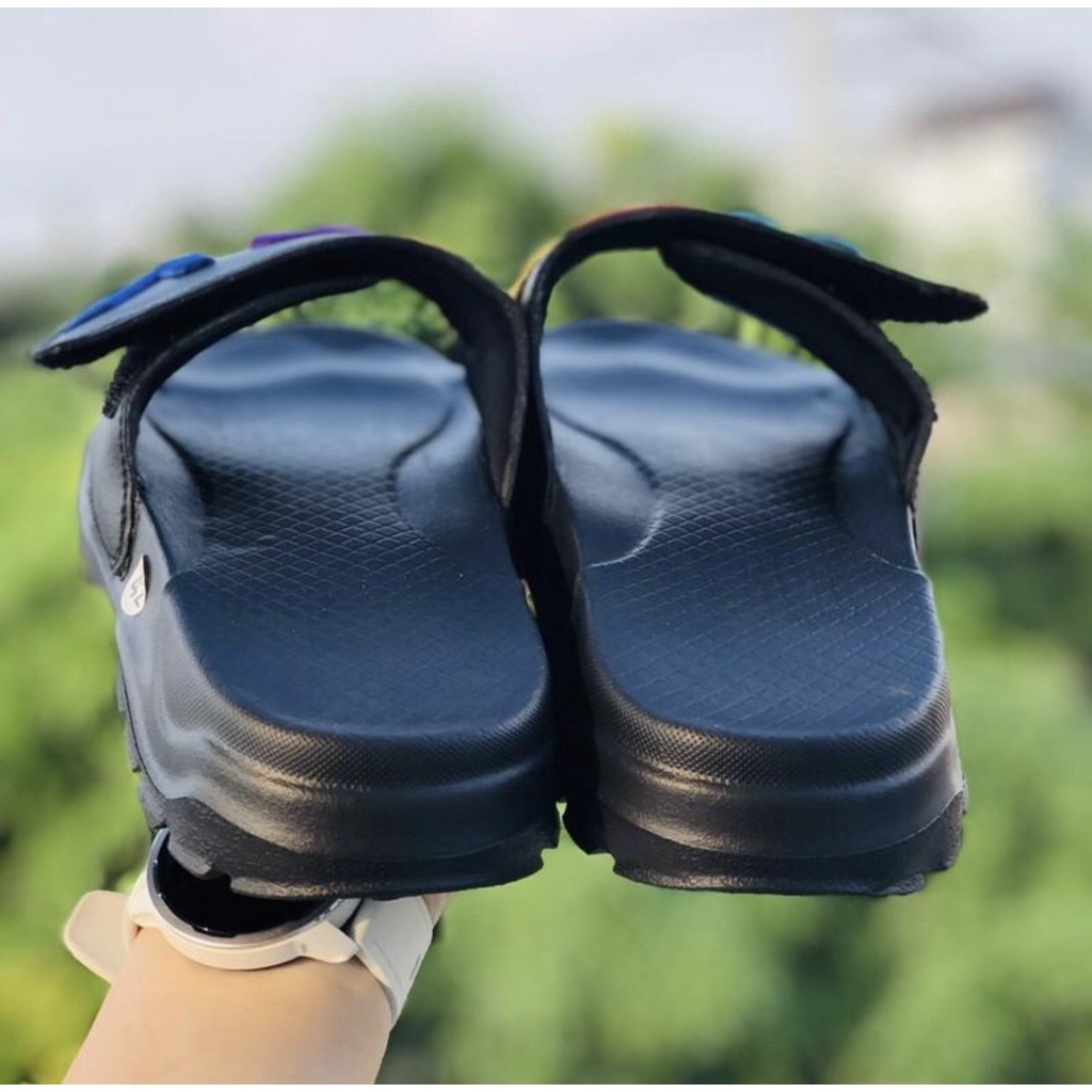Dép 𝐃𝐈𝐒𝐂𝐎𝐕𝐄𝐑𝐘 Nam Nữ, Dép nam nữ quai ngang Discovery đế 4cm phiên bản cao cấp hót trend đế mềm màu đen