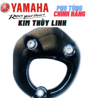 Ốp pô và chụp đích pô xe ex 150 màu đen nhám bạc chính hãng yamaha