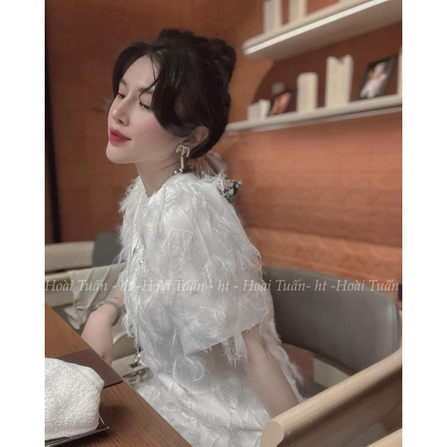 [ 𝐅𝐑𝐄𝐄 𝐒𝐇𝐈𝐏 ] Váy suông trắng sợi rua siêu hot hit Vải tơ rua QC cao cấp chuẩn y mẫu mặc, có lót trong ko lộ, khoá lưng