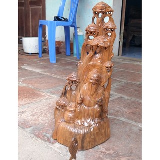 Tượng câu cá gỗ bach xanh