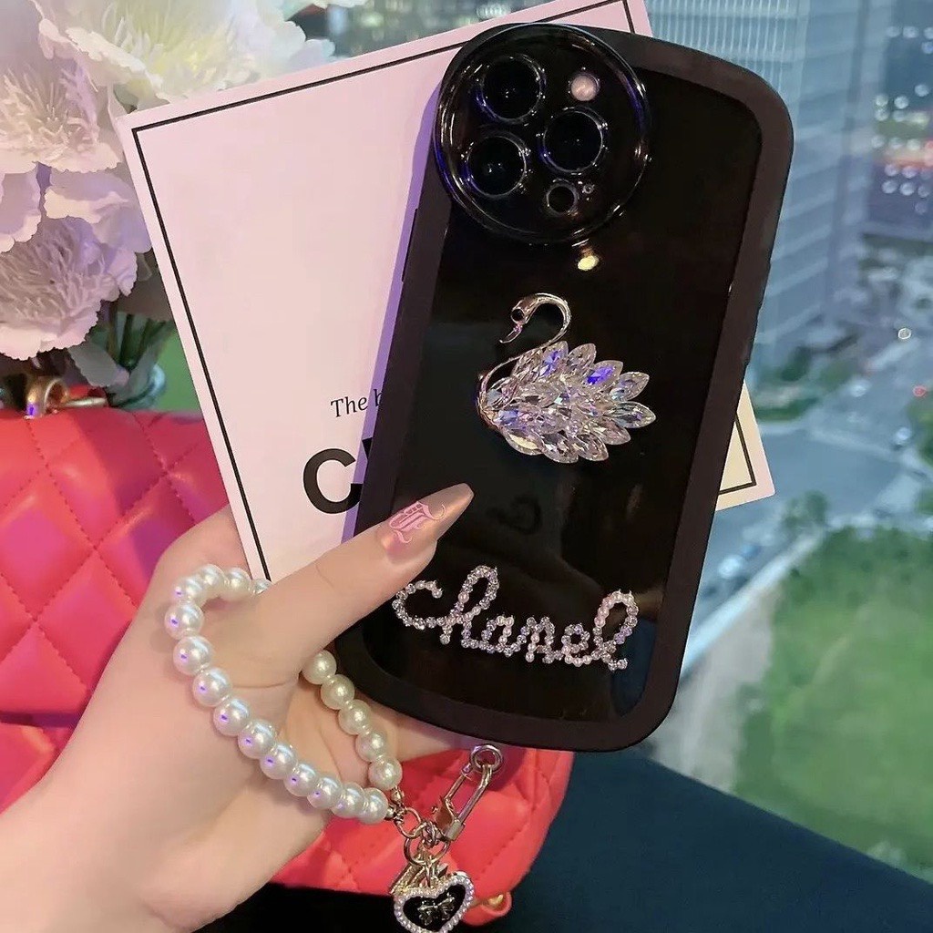 Ốp lưng i phone thiên nga đính đá chà neo 7plus x xsmax 11 11promax 12 12pro 12promax 13 13pro 13promax DT20