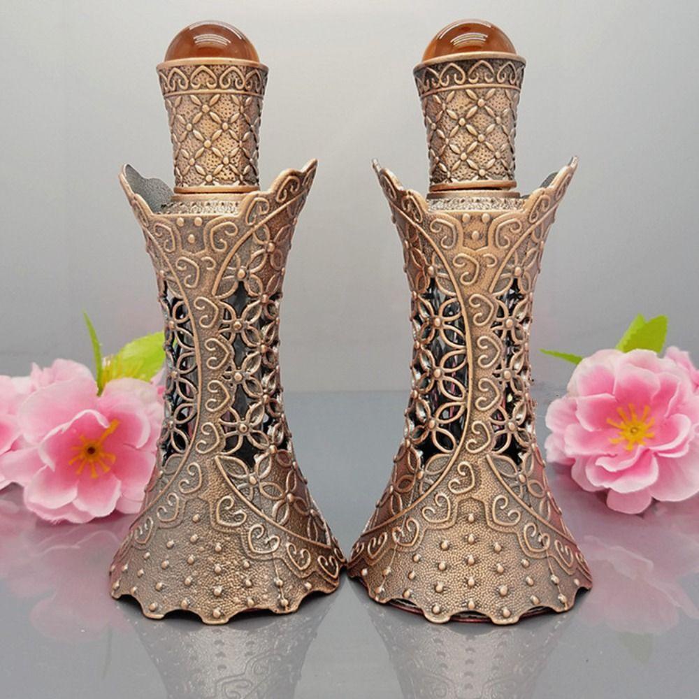 Chai Rỗng Bằng Kim Loại Đựng Nước Hoa Phong Cách Ả Rập Dubai Cổ Điển